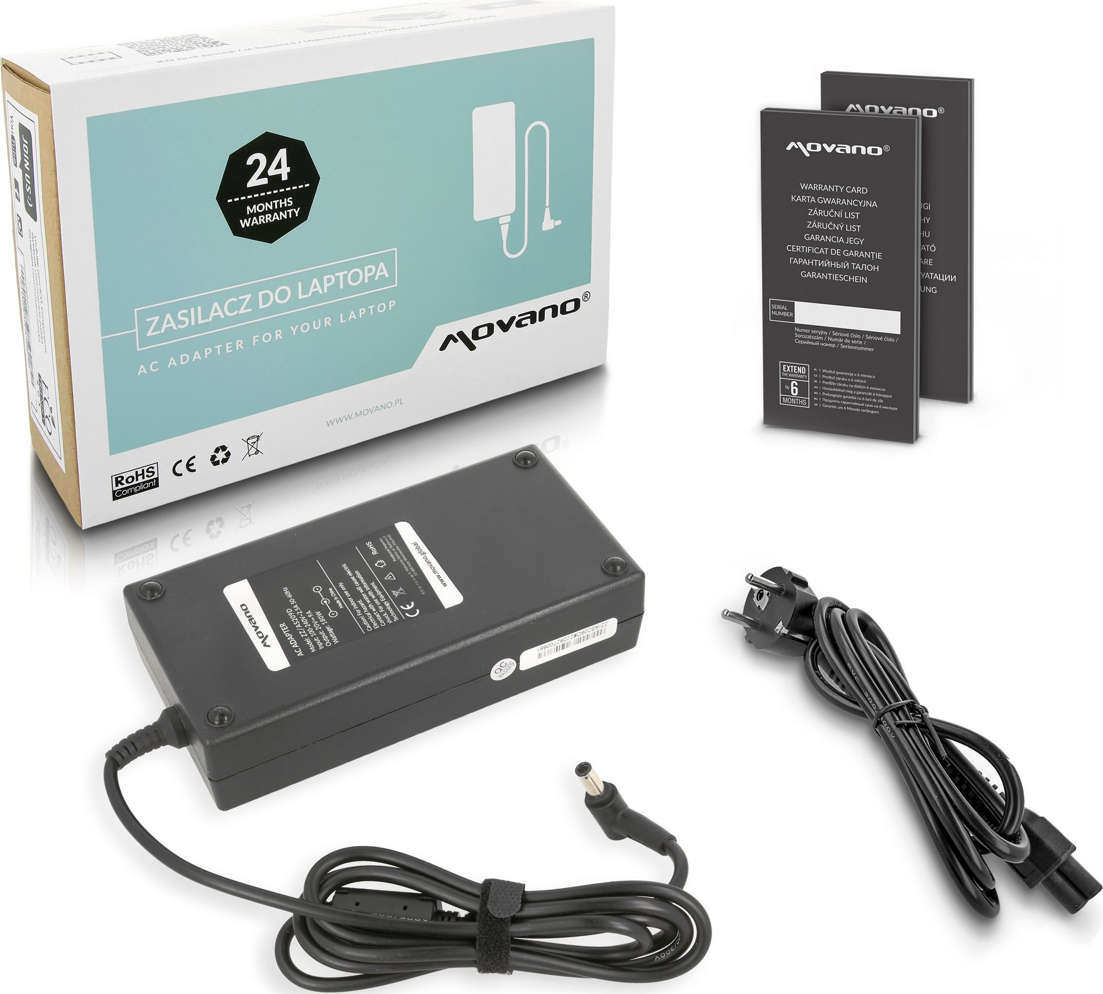 Zasilacz do laptopa Movano Zasilacz ładowarka do Asus 20v 9a 180W 6.0x3.7mm