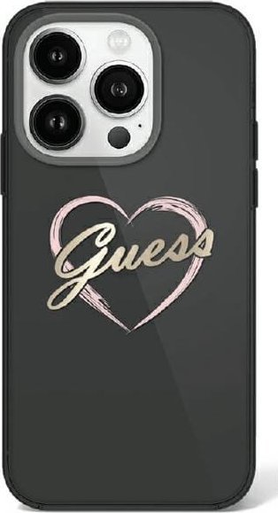 Guess GUHCP16LHCHGSPK iPhone 16 Pro 6.3" czarny/black hardcase IML Heart