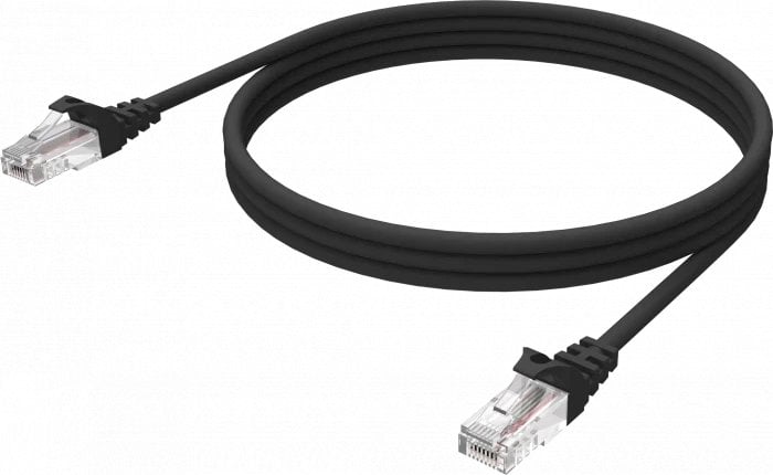 RJ45 (m) zu RJ45 (m) - STP geschirmtes Twisted-Pair-Kabel - CAT 6a - 10 Gbps - 24 AWG - mit Knickschutz - 1 m - schwarz