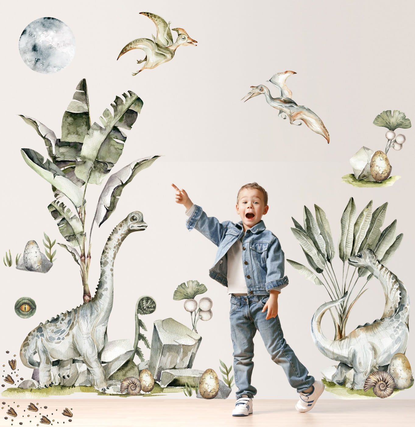 Mała Pracownia DK Naklejki na ścianę Dinozaury BRACHIOZAURY XXL