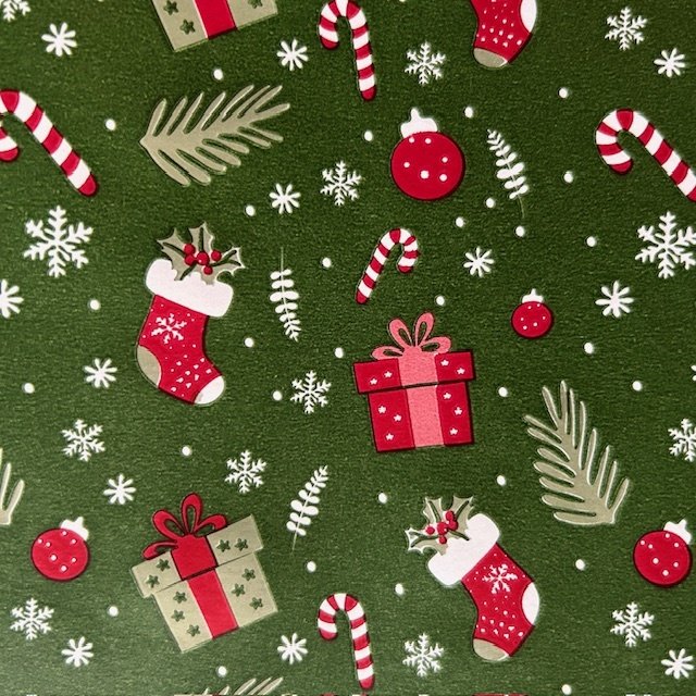 Papier świąteczny do pakowania zielony prezenty 70cmx2m 293m70