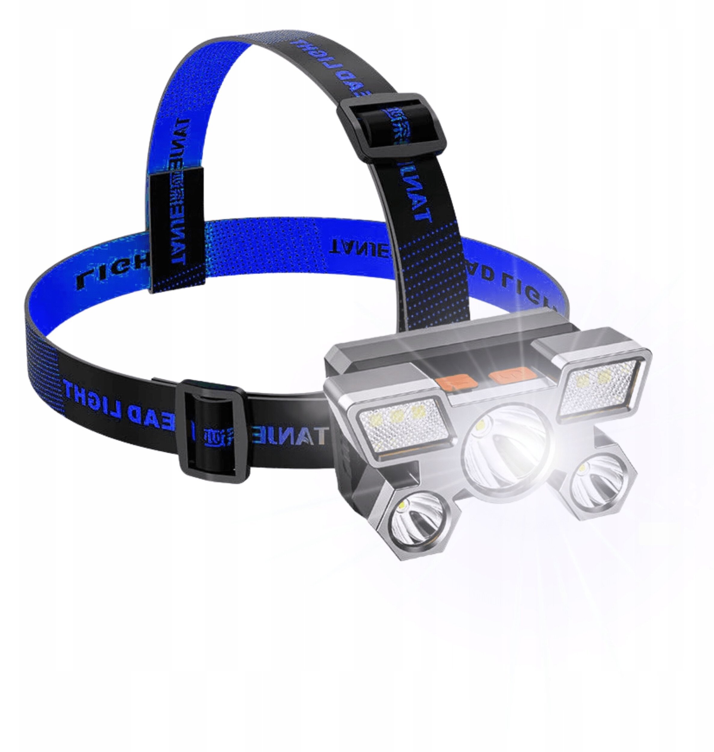LATARKA CZOŁOWA CZOŁÓWKA 5 x LED LAMPKA NA GŁOWĘ MOCNA XPE USB AKUMULATOR