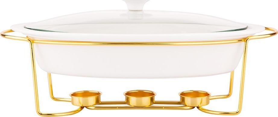 Lumarko Naczynie Do Serwowania Owalne 1,4 L Na Podgrzewaczu W Kolorze Złotym!
