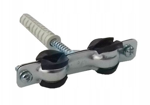 Obejma metalowa z gumą do rur podwójna 3/8" 15-19mm (200)