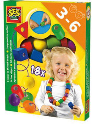 SES Drewniane korale - nauka nawlekania