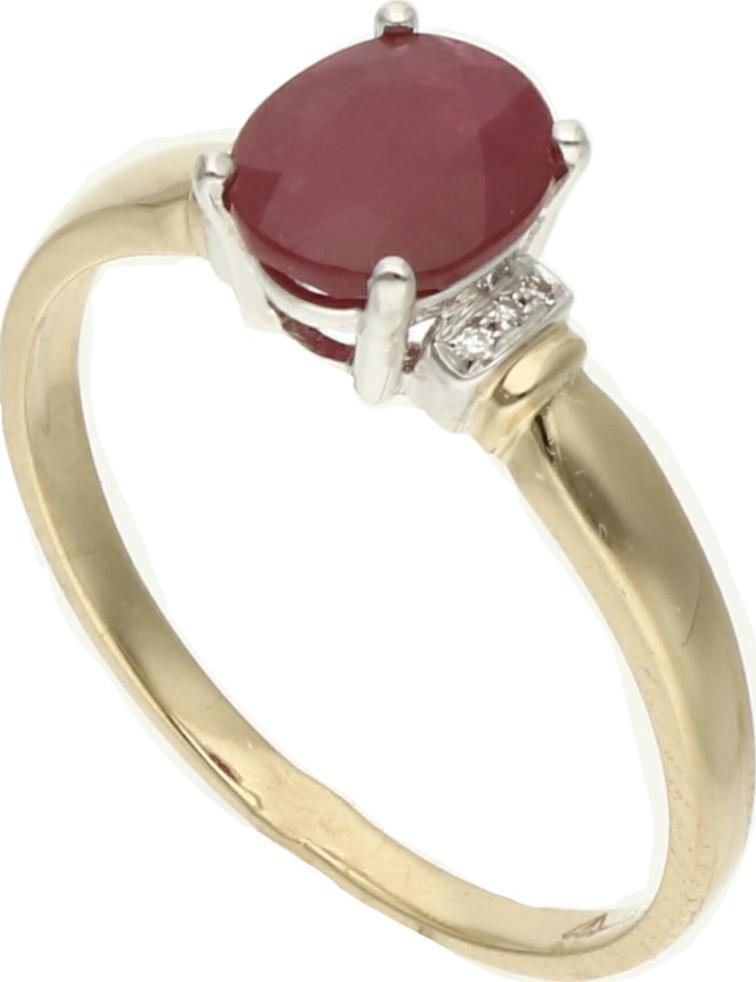 Rosanto Złoty pierścionek z rubinem i brylantami roz. 16 585 14k