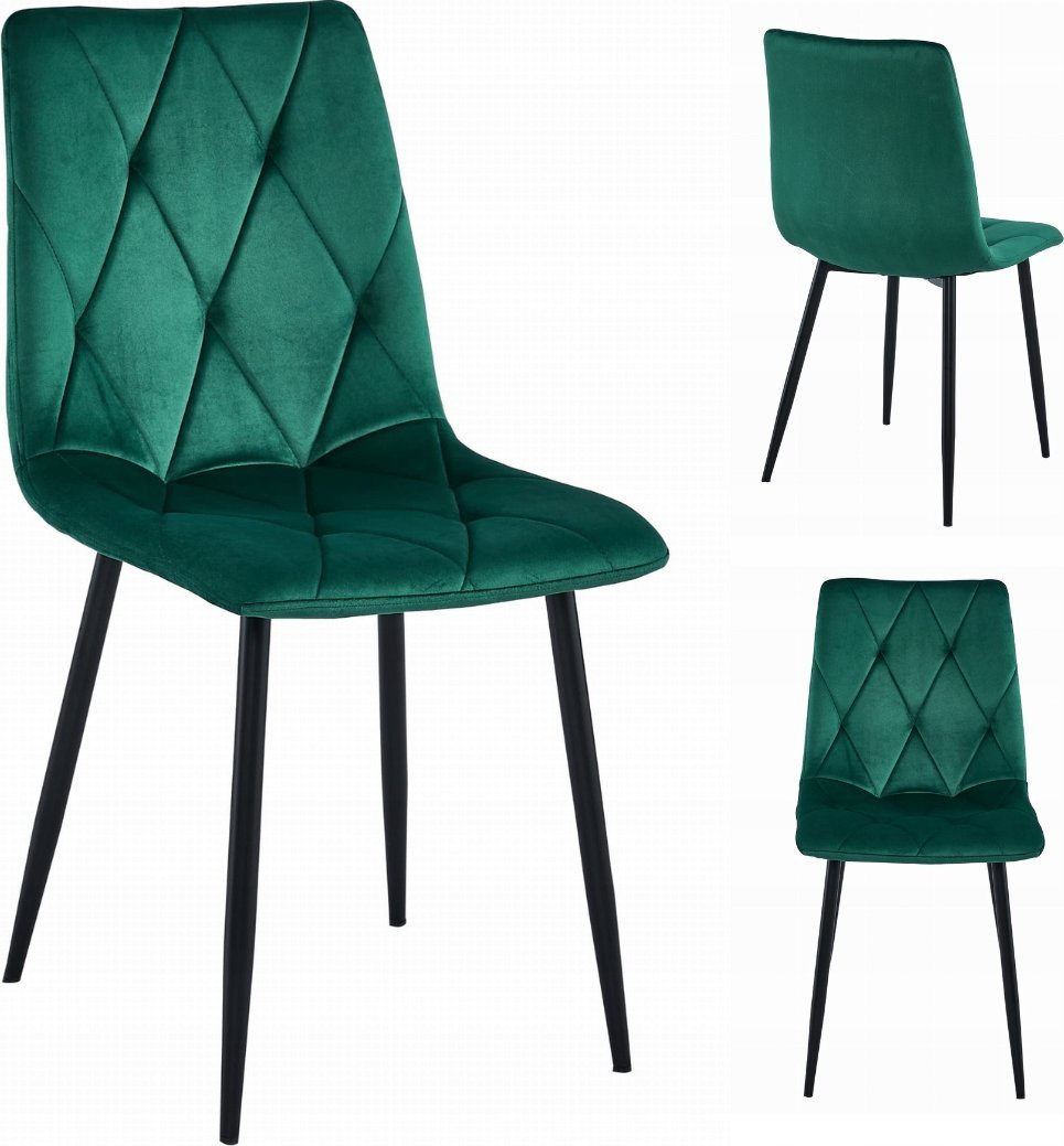 Leobert Krzesło LIBRA - ciemna zieleń aksamit / nogi czarne x 1