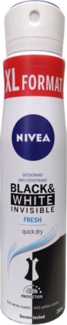 Nivea Dezodorant Black&White Invisible fresh 250 ml