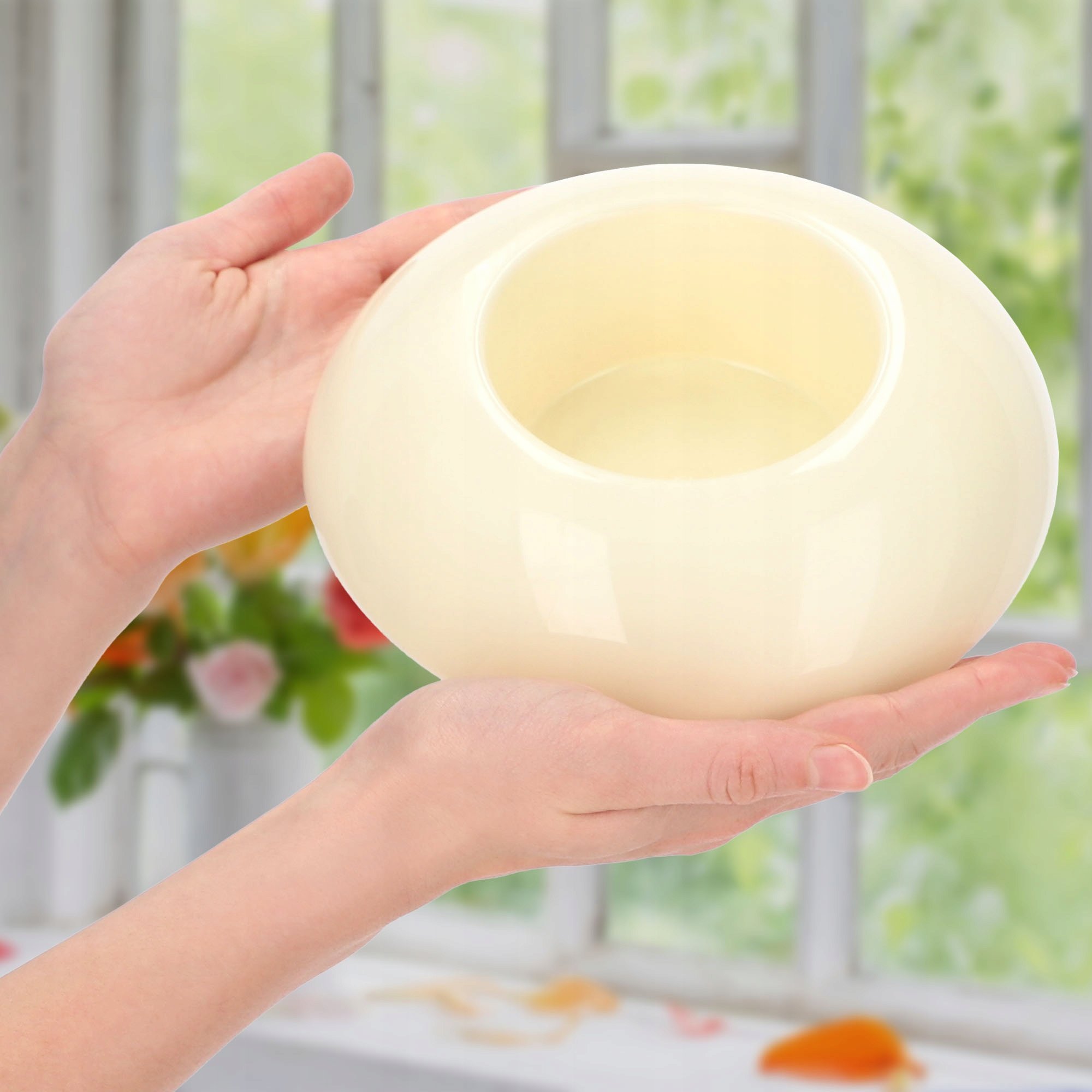 Kadax Doniczka Osłonka Ikebana Kompozycja Kremowa 9,5 cm