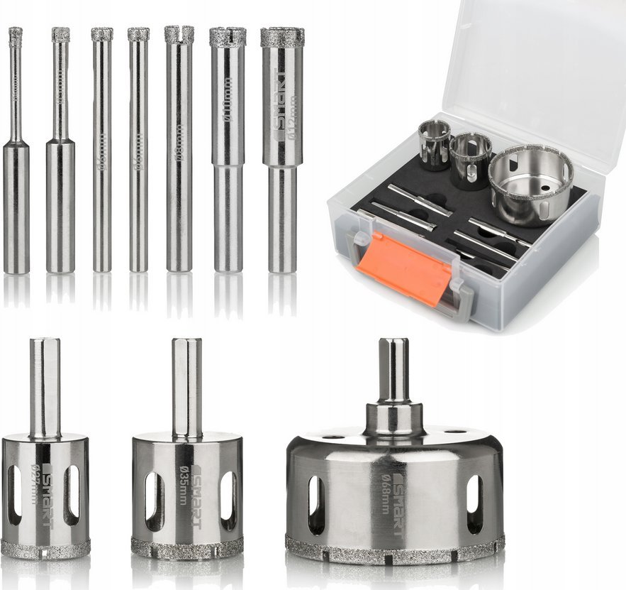 Smart Komplet otwornic diamentowych 4-68mm hex 10szt. (SM-25-SET10G)