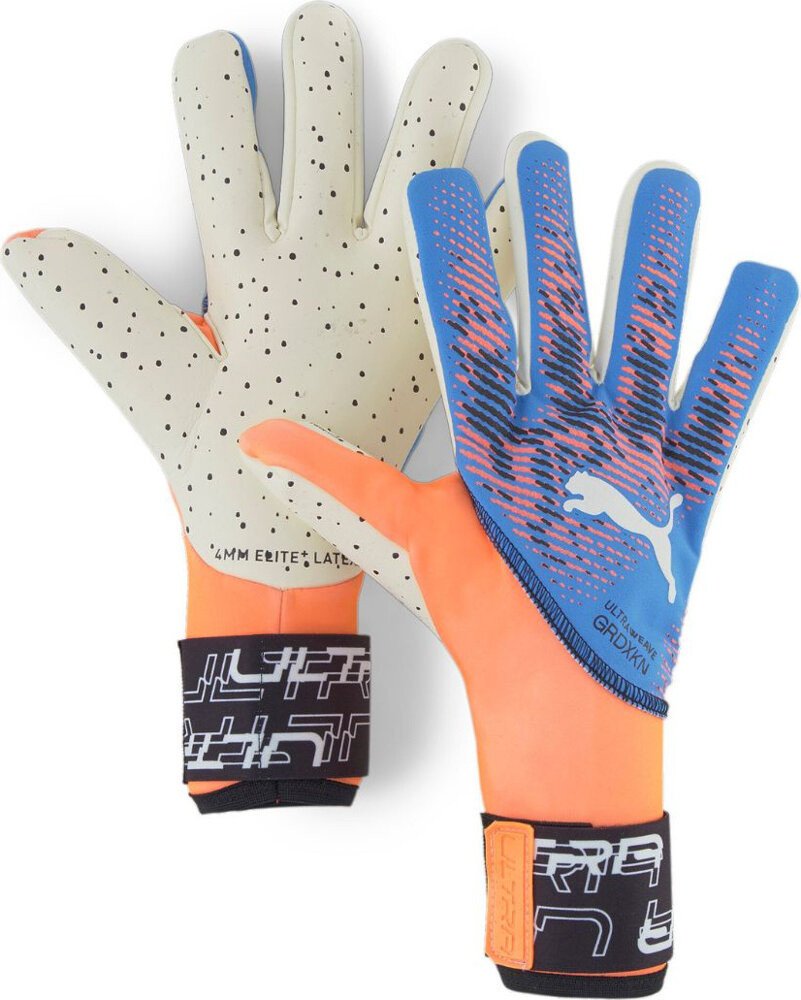 Rękawice bramkarskie Puma Ultra Ultimate 1 NC niebiesko-pomarańzowe 41813 05 10,5