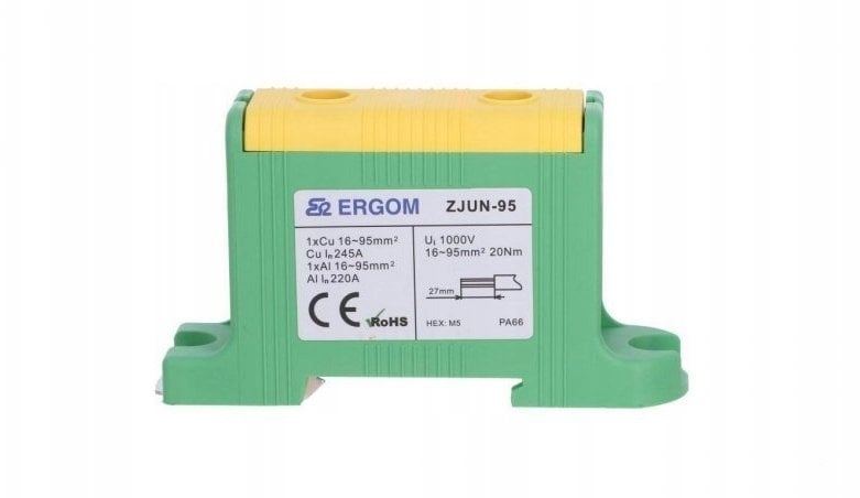 Ergom Złączka szynowa 1-torowa ZJUN-95 PE żółto-zielony R34RR-07020000803