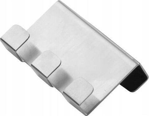 Kuchinox Wieszak na drzwi potrójny stalowy srebrny do kuchni 8 cm