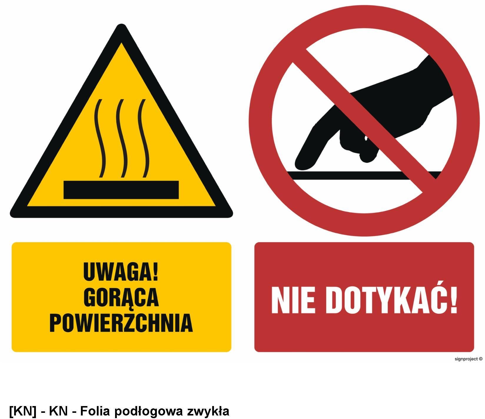 TD Systems GM016 - Uwaga gorąca powierzchnia Nie dotykać 300x225