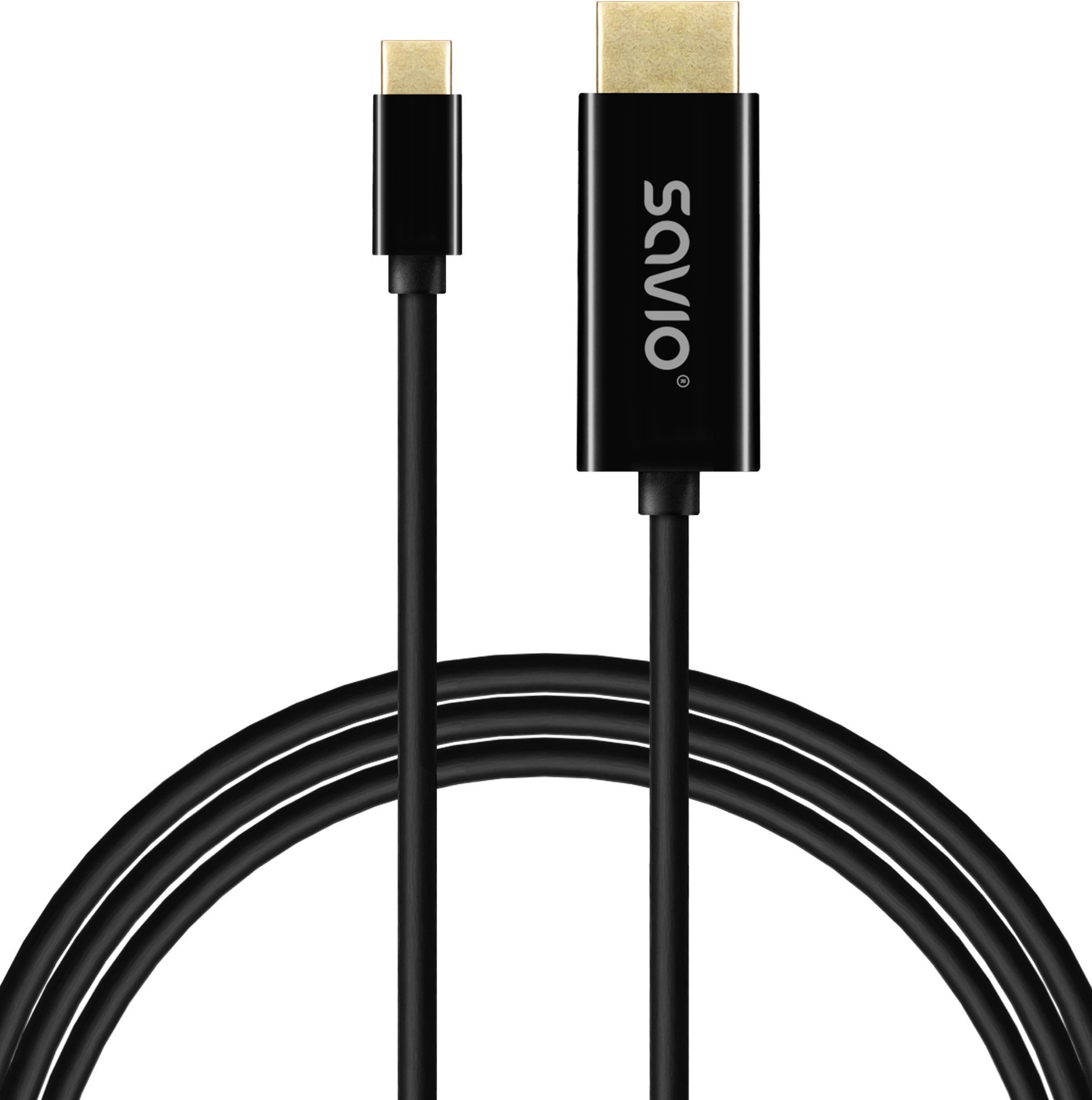 Kabel USB Savio USB-C - HDMI 1 m Czarny (CL-190)