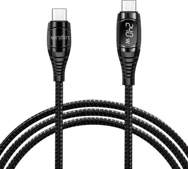 Kabel USB LogiLink USB-C - USB-C 1 m Czarny (CU0181)
