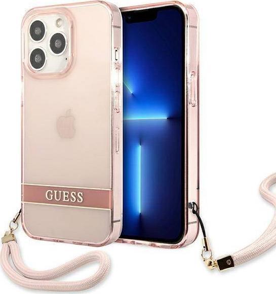 Guess Guess GUHCP13LHTSGSP iPhone 13 Pro / 13 6,1" różowy/pink hardcase Translucent Stap