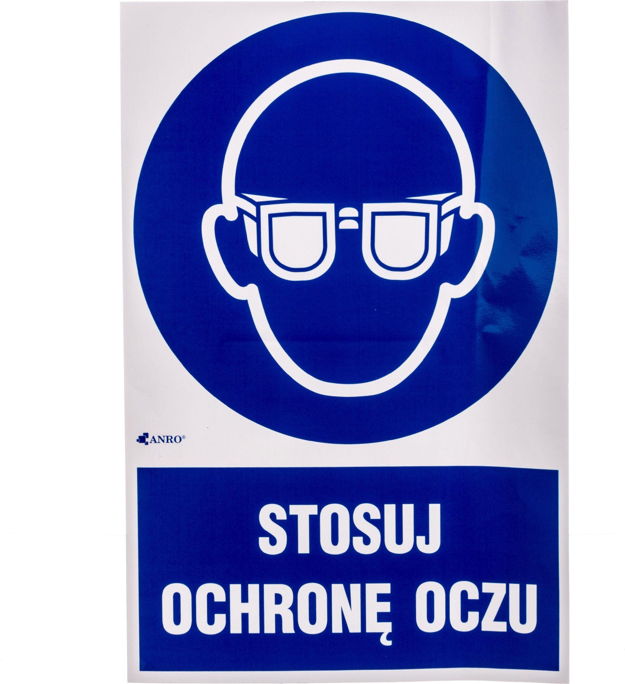 ANRO Tabliczka ostrzegawcza Stosuj ochronę oczu z podpisem (IM/004/1/C1/F)