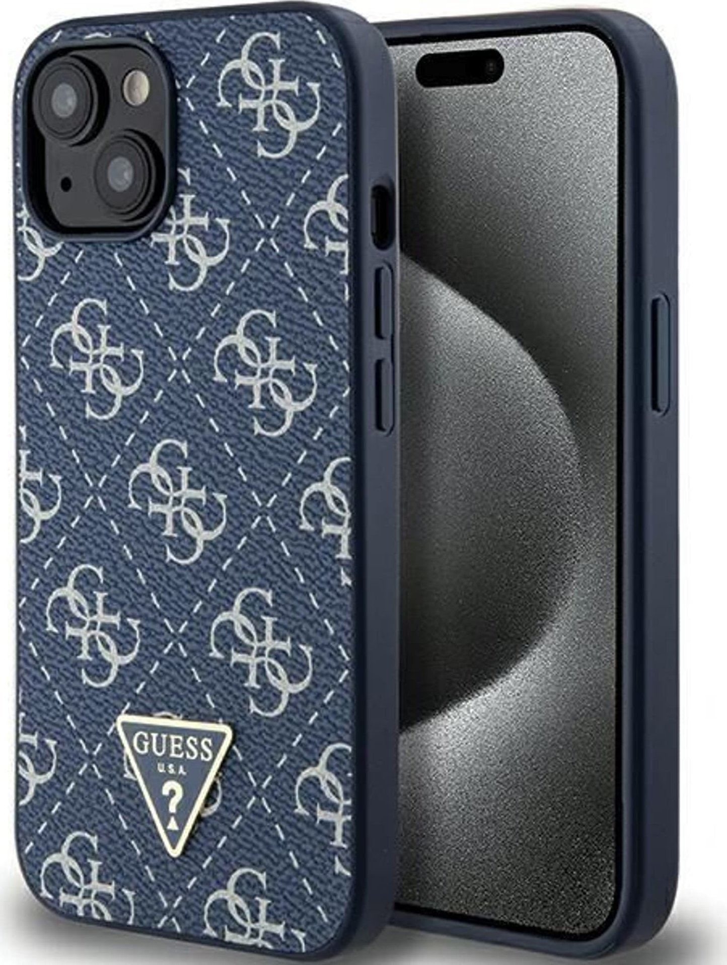 Guess GUHCP15MPG4GPB iPhone 15 Plus / 14 Plus 6.7" blue/blue hardcase 4G Triangle Metal Logo