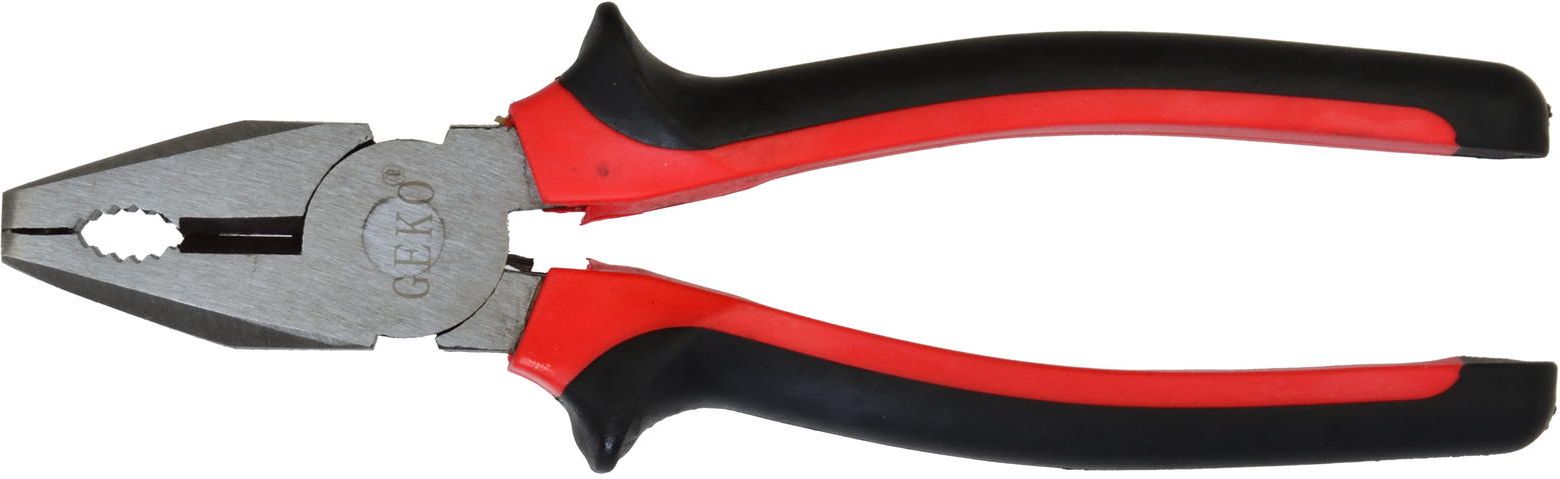 Geko Kombinerki niklowane 200mm czerwono-czarne (G01622)