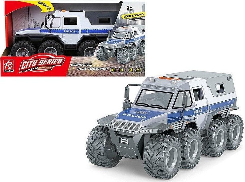 Pojazd policyjny z napędem na koło światło, dźwięk