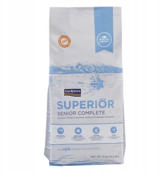 Fish4Dogs Karma sucha dla psa - Superior Senior z Łososia (Rasa Mała) 6 kg