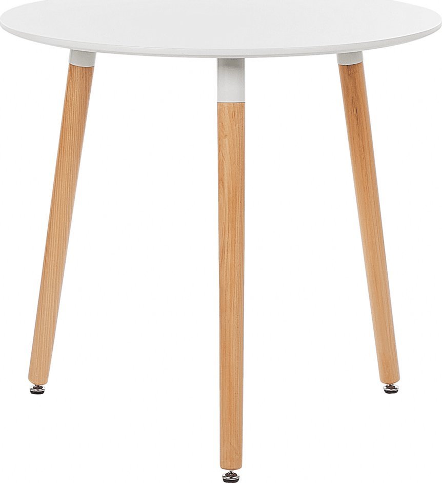 Beliani Stół do jadalni okrągły 80 cm biały BOMA