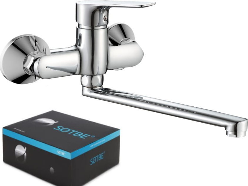 Bateria umywalkowa Sotbe SOTBE NEA Bateria umywalkowa ścienna z długą wylewką kran do umywalki
