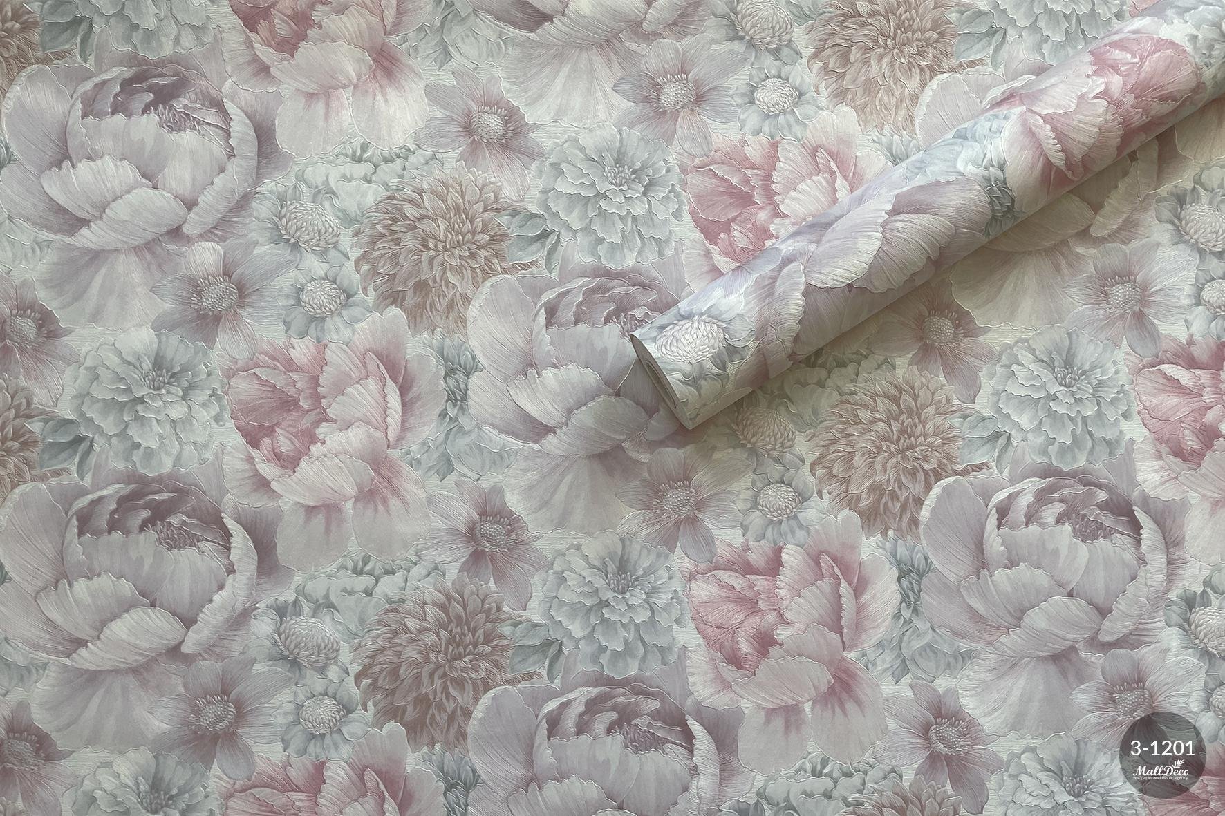 MallDeco MODEL TAPETY WINYLOWEJ MAY DECOR RÓŻOWO-LILIOWY