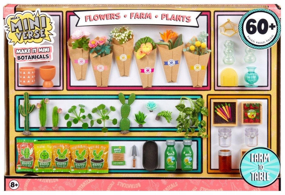 Miniverse Kwiaty Mini roślinki Zestaw Make It Mini Botanicals 60 elem