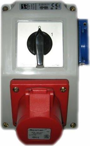 Spamel Zestaw instalacyjny z gniazdem 16A 5P+2P+Z 0-1 czerwony (ZI03R211)