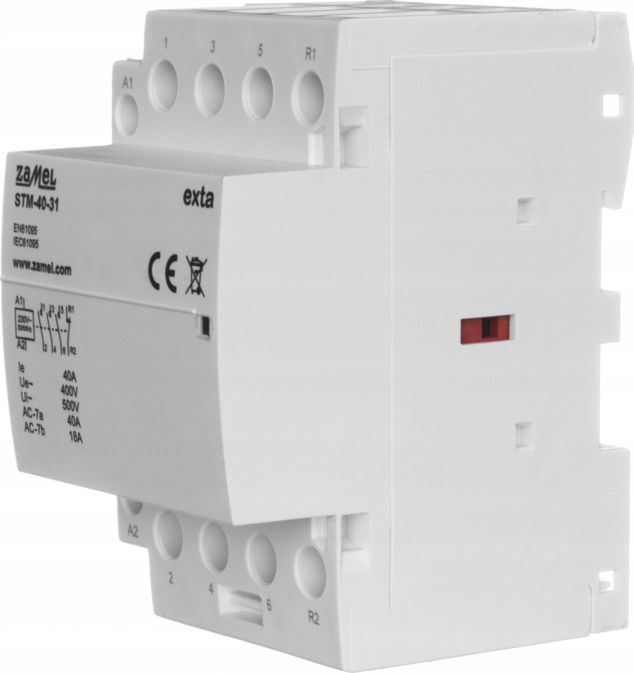 Zamel Stycznik modułowy instalacyjny 40A 3xZ+1R 230V AC typ: STM-40-31 EXT10000298