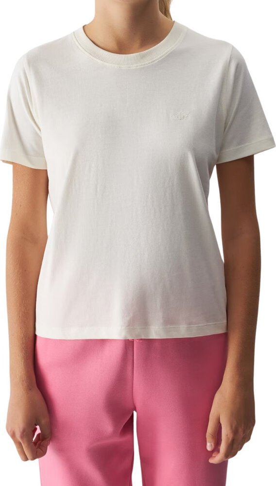 4f Koszulka damska 4F F1650 kremowy 4FWAW24TTSHF1650 12S M