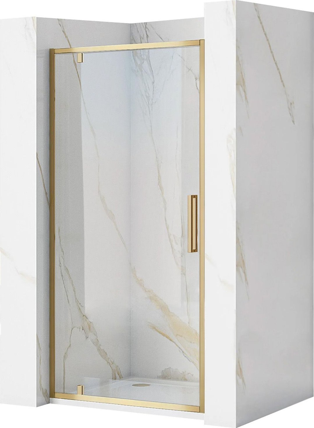 Rea Drzwi Prysznicowe Uchylne REA Rapid Swing 90 ZŁOTE SZCZOTKOWANE