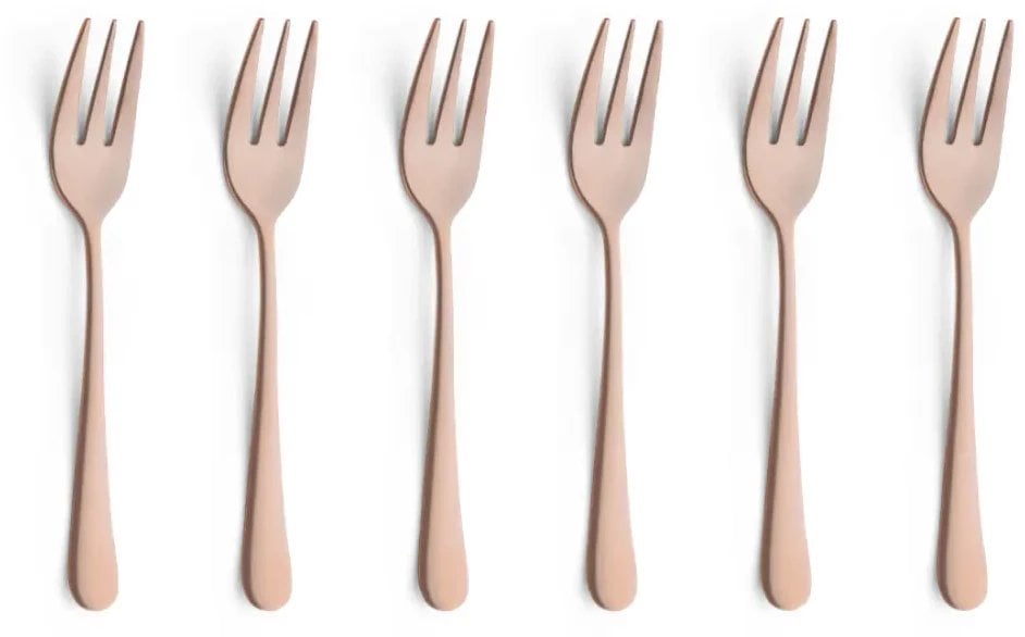 Austin 1410 - 6 Cake Forks in trend box - copper