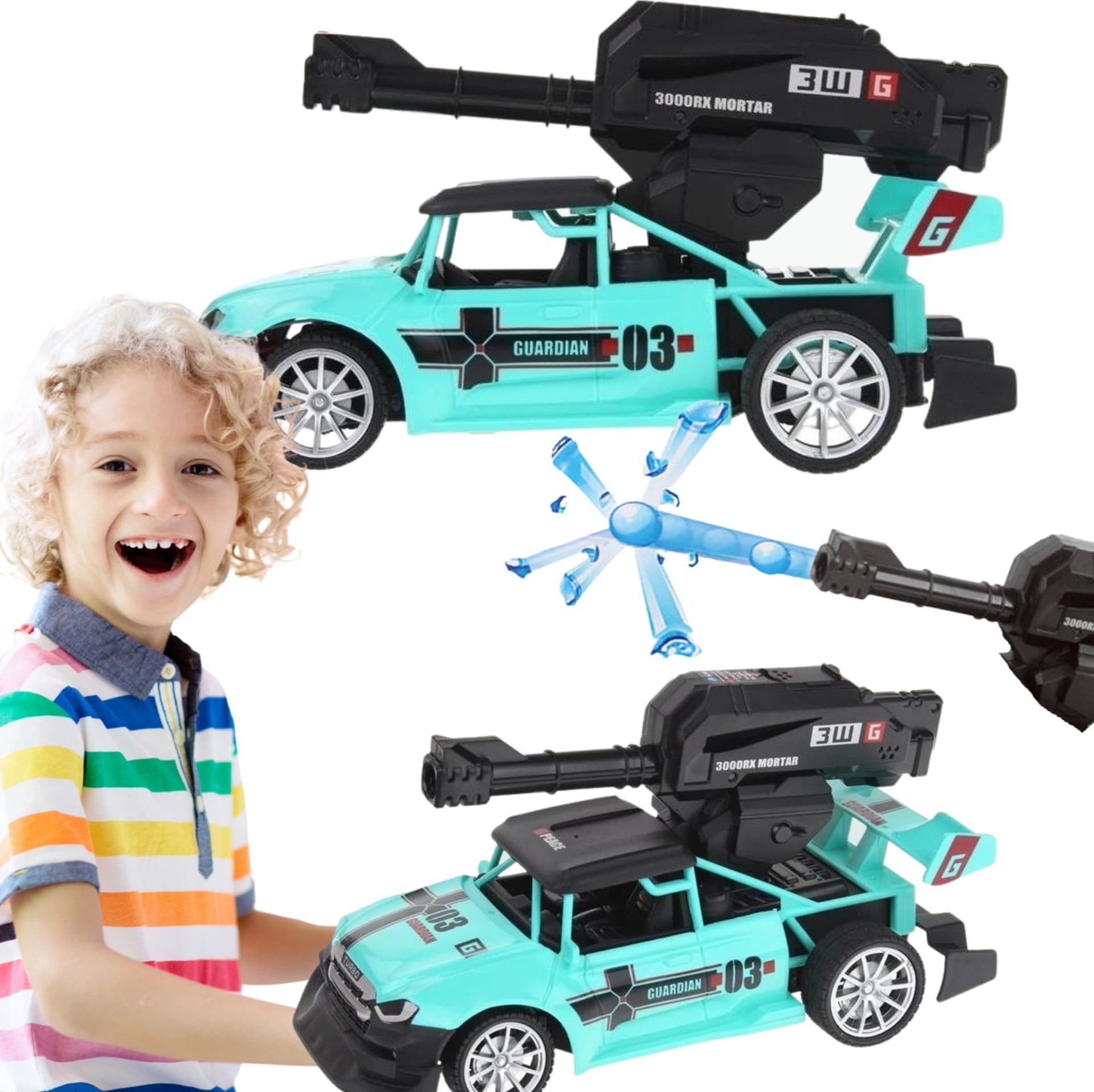 ProNice SAMOCHÓD NA BATERIE AUTO WYRZUTNIA STRZELAJĄCA KULKI ŻELOWE LED