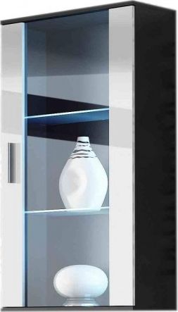 Cama Meble Witryna wisząca SOHO czarny/ biały połysk