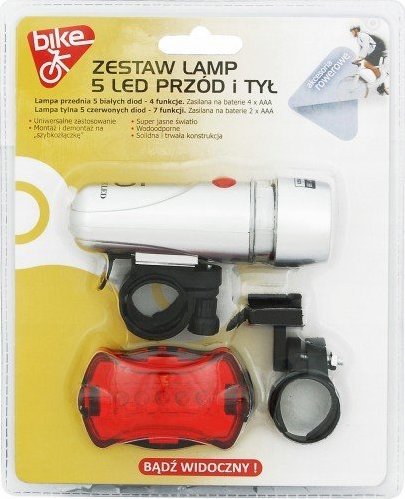 Profast Zestaw lamp rowerowych przód i tył 5 LED