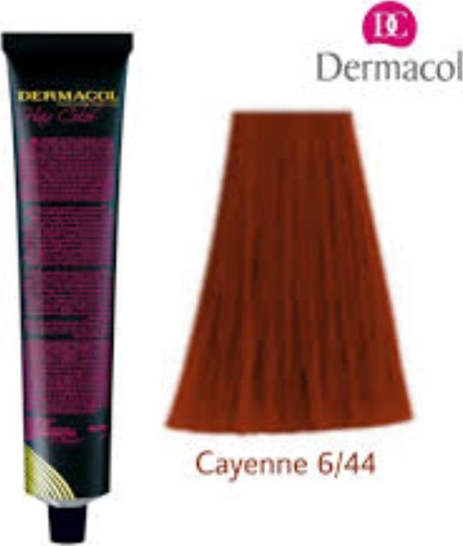 Dermacol, Professional Hair Color, Permanent Hair Dye, 6/44 Cayenne, 60 ml For Women