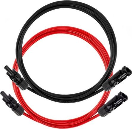 Przedłużacz 2x3m kabli solarnych 6mm2 z konektorami