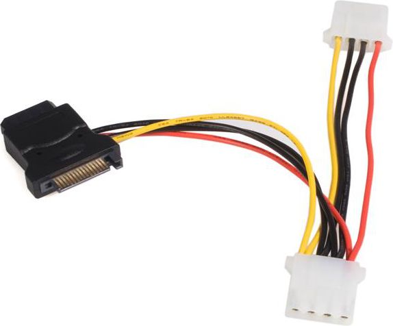 StarTech SATA 15-pin - Molex x3, 0.15m, Wielokolorowy (LP4SATAFM2L)