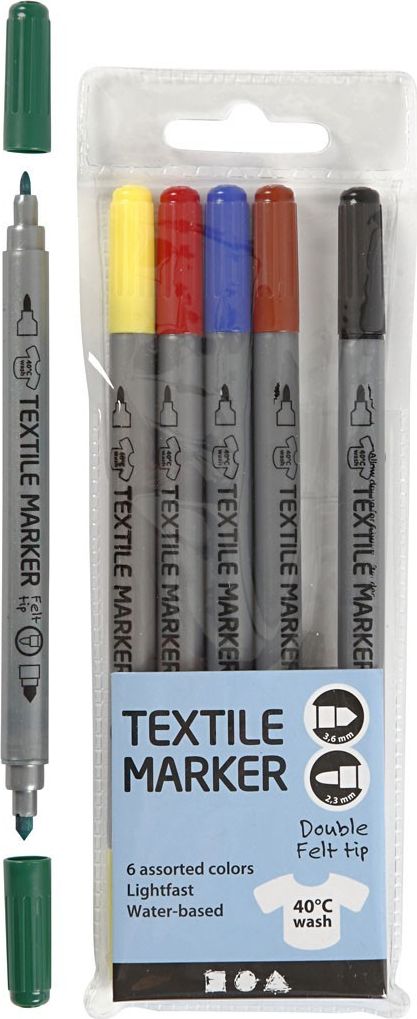 Creativ Company Markery do tkanin kol. Podstawowe 6 szt.