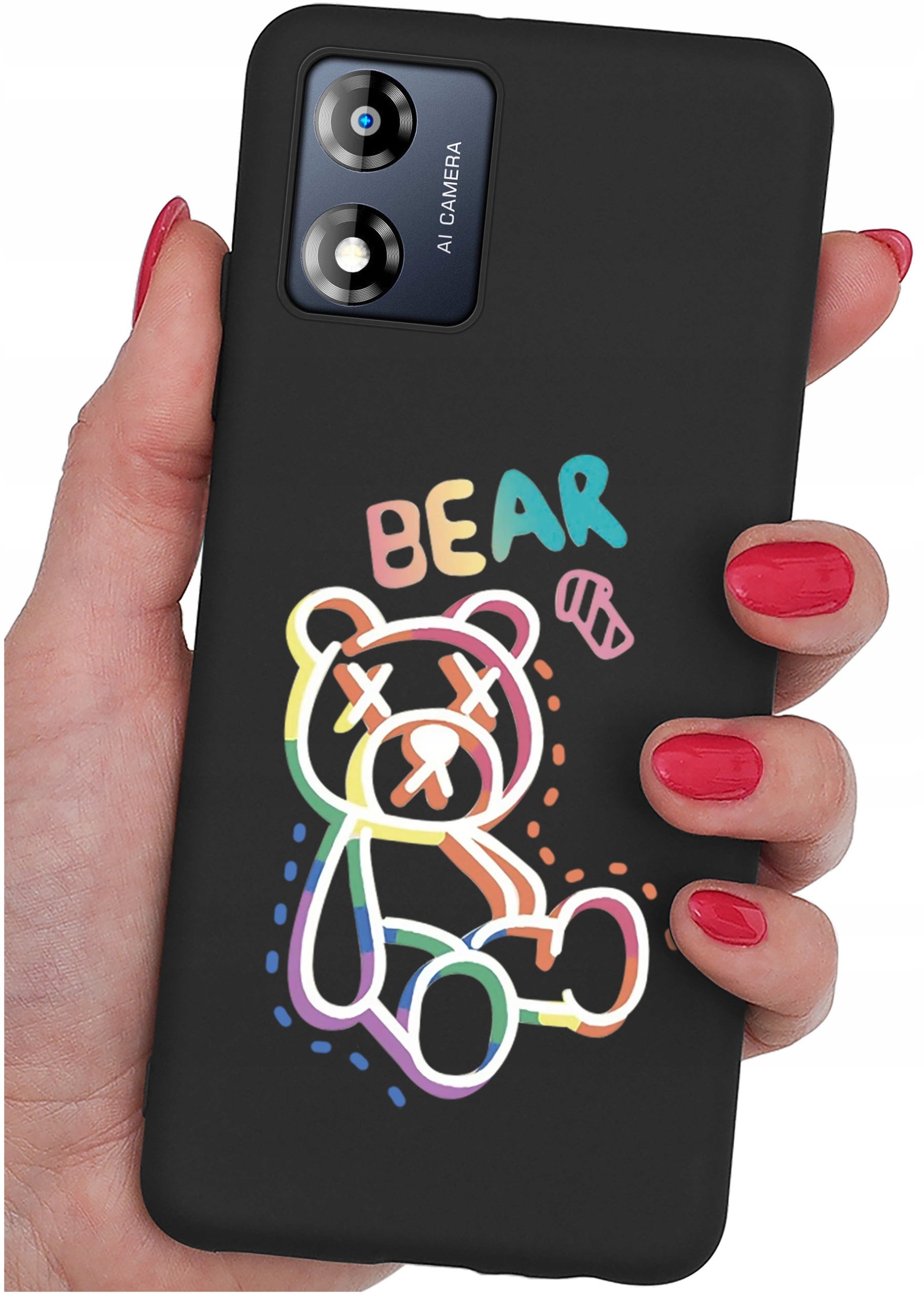 Etui do Motorola Moto E13 WZORY |SILIKONOWE MATT CASE + SZKŁO 9H