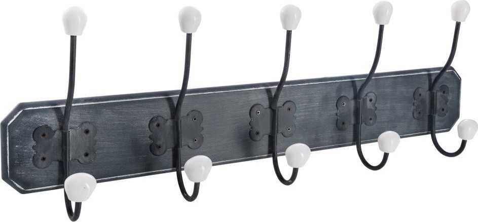 Atmosphera Szary ozdobny wieszak z 5 haczykami ciemny