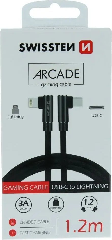 Kabel USB Swissten USB-C - Lightning 1.2 m Czarny (71529900)