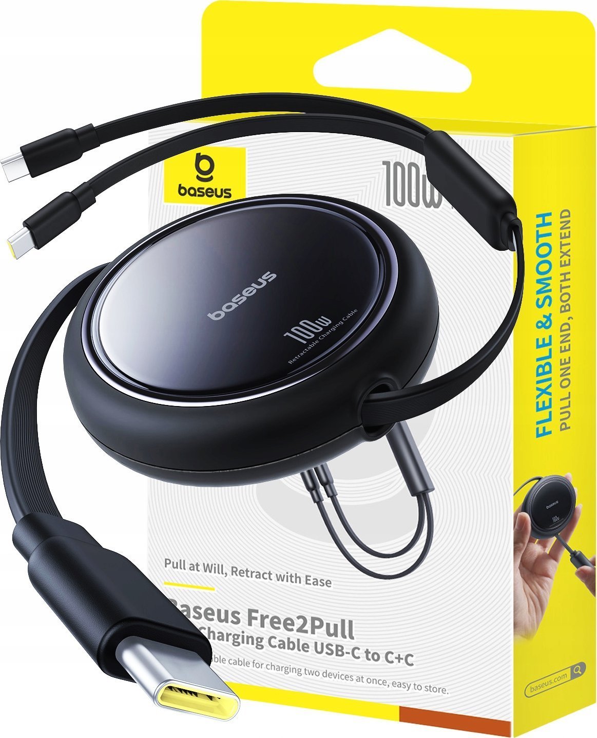 Kabel USB Baseus USB-C - 2x USB-C 1 m Czarny (6932172670948)