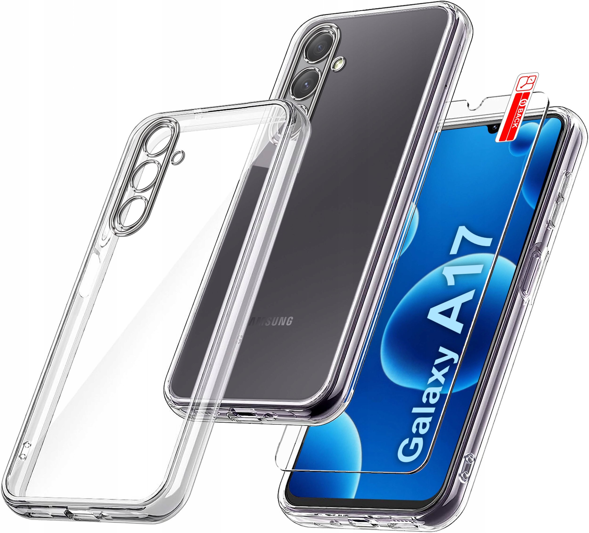 Etui Bezbarwne do Samsung A17 5G WZMACNIANE CLEAR CASE 2MM + Szkło 9H