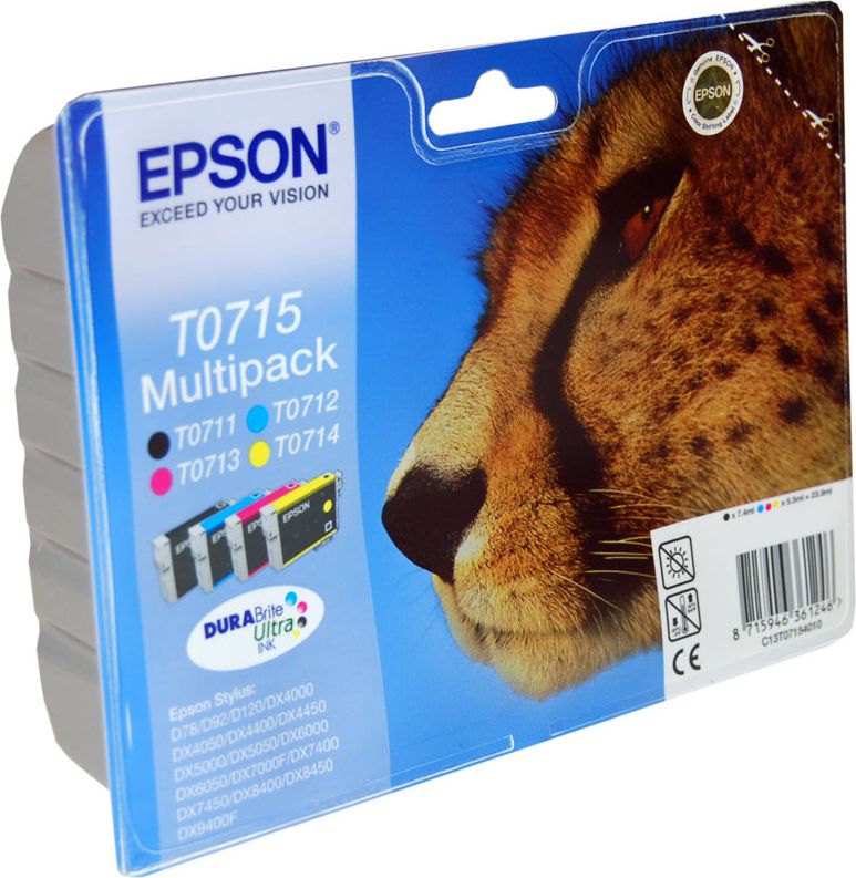 Tusz Epson tusze T0715 / C13T07174010 (cyan, magenta, yellow, black)