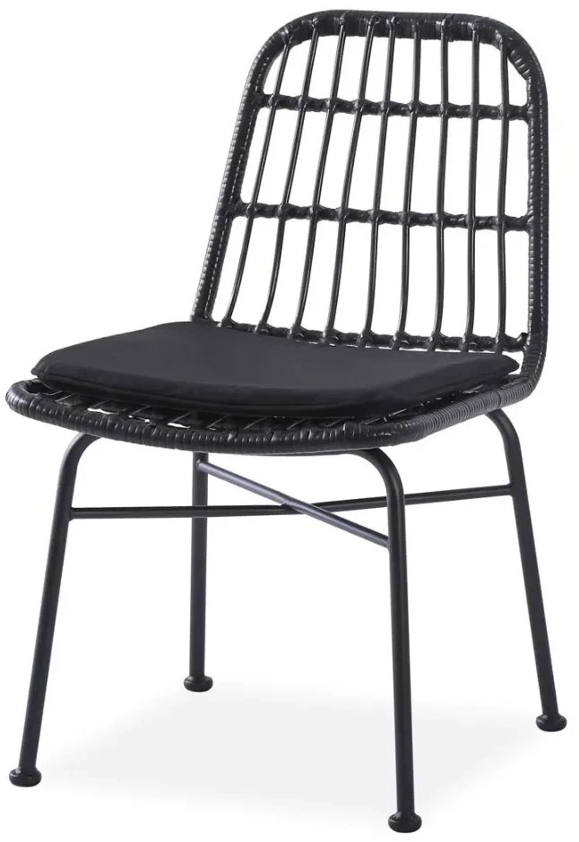 Krzesło K-401 rattanowe czarne HALMAR