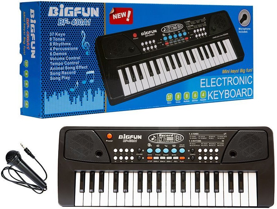 Organki, pianinko, keyboard z mikrofonem, 37 klawiszy